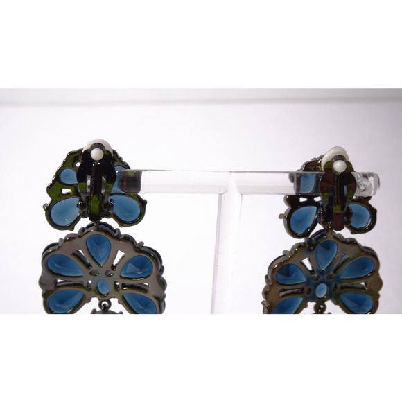 Neiman Marcus Lee Angel Midnight Crystal hemitate Statement Earrings NWT 119 - Picture 8 of 8